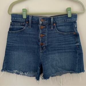 Madewell High Waisted Button Down Denim Shorts